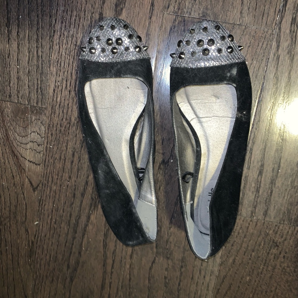 Black studded flats